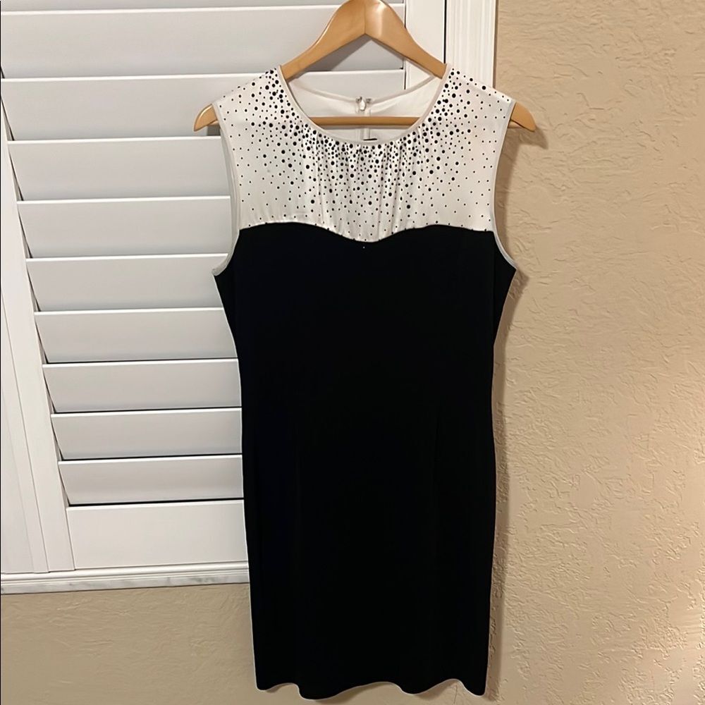 Elegant Black and White Sleeveless Dress